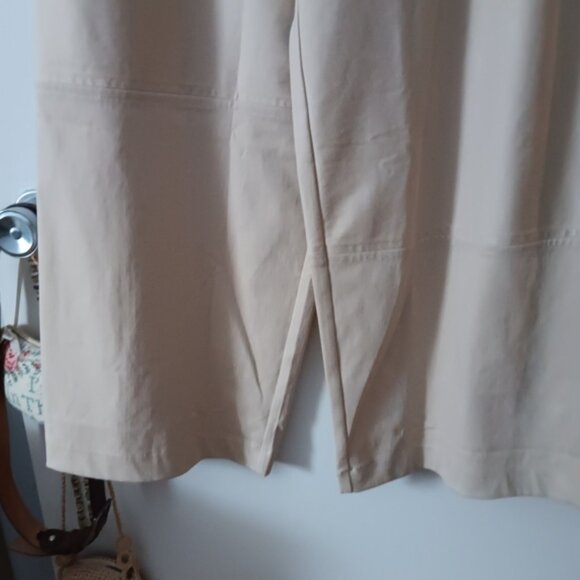 NWT COS Tan Cotton Barrel Wide Leg Contrast Panel Pants M - Picture 2 of 6